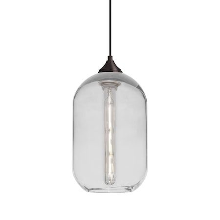 Besa Lighting Omega 12 Cord Pendant, Clear, Bronze Finish, 1x4W LED Filament 1JT-OMEGA12CL-EDIL-BR
